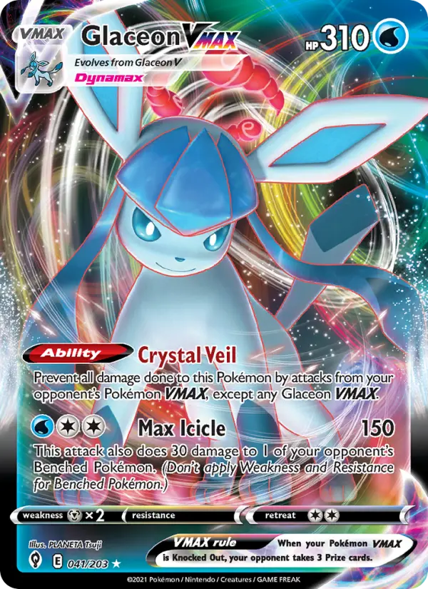 Glaceon VMAX — Evolving Skies card #41