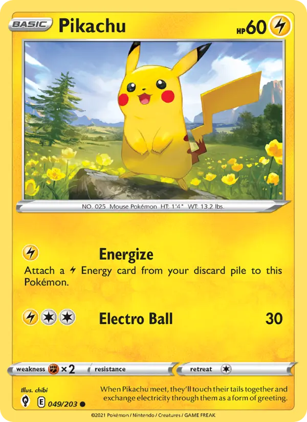 Pikachu — Evolving Skies card #49