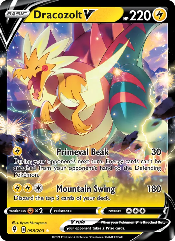 Dracozolt V — Evolving Skies card #58
