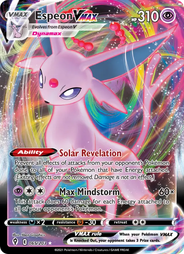 Espeon VMAX — Evolving Skies card #65
