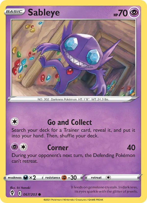 Sableye — Evolving Skies card #67