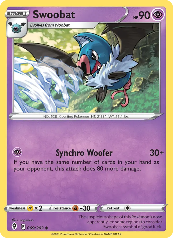 Swoobat — Evolving Skies card #69