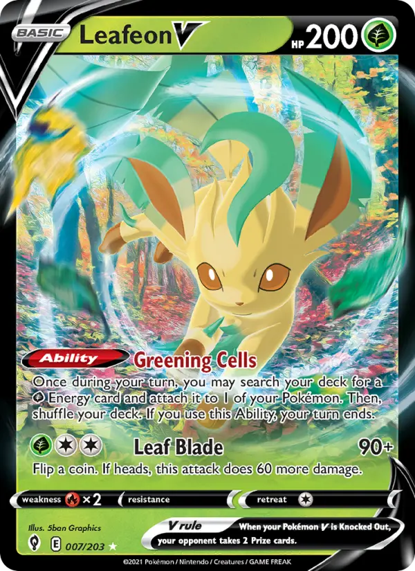 Leafeon V — Evolving Skies card #7