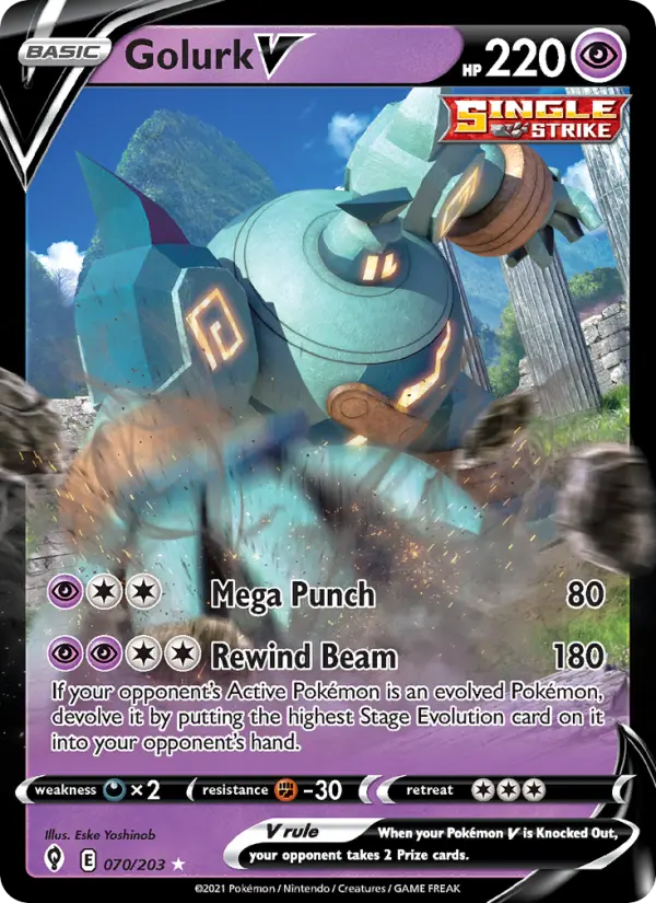 Golurk V — Evolving Skies card #70