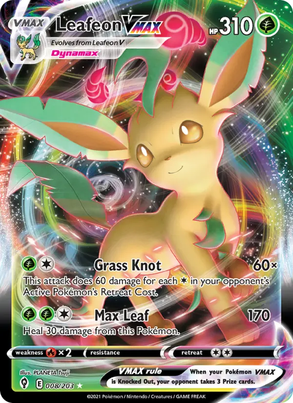 Leafeon VMAX — Evolving Skies card #8