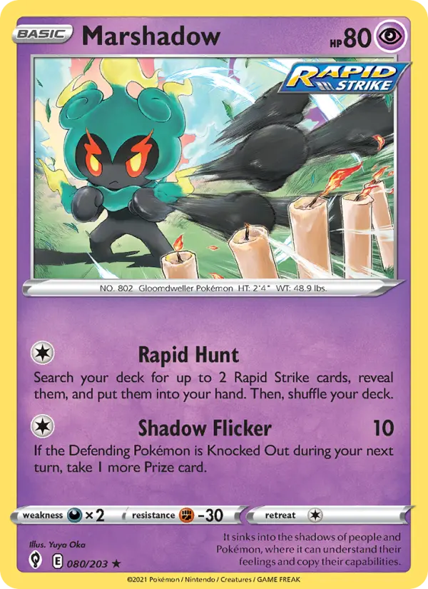 Marshadow — Evolving Skies card #80