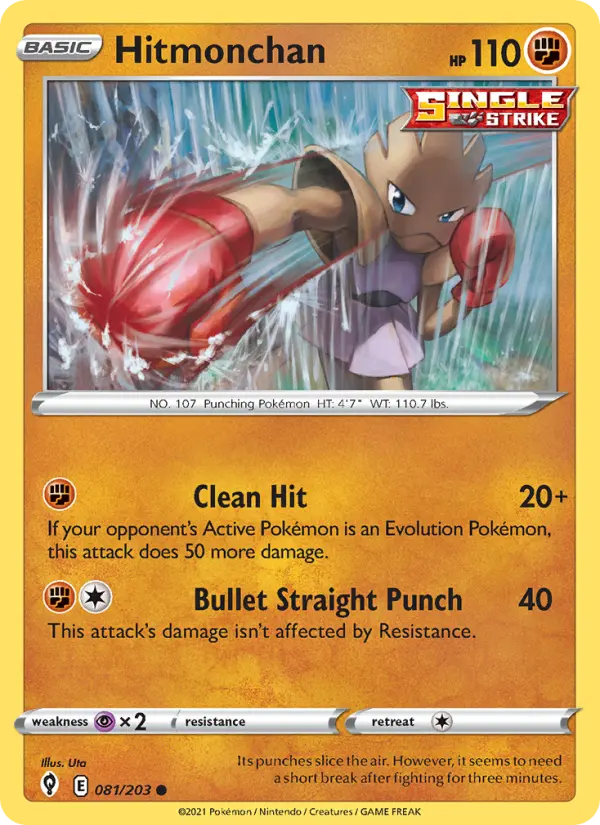 Hitmonchan — Evolving Skies card #81