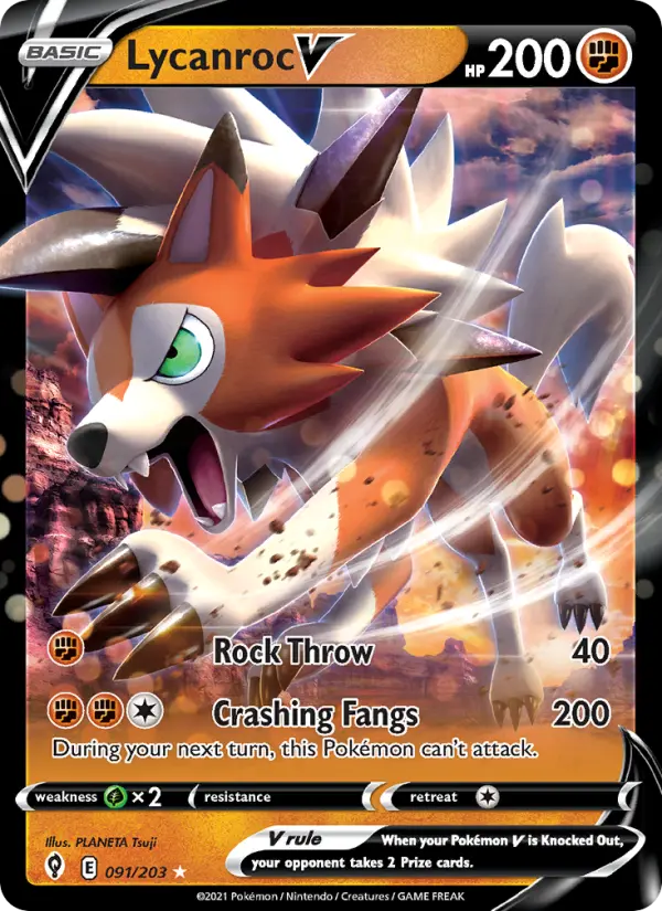 Lycanroc V — Evolving Skies card #91