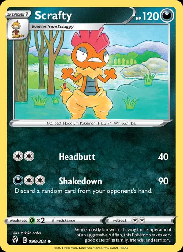 Scrafty — Evolving Skies card #99