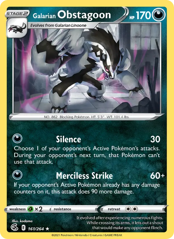 Galarian Obstagoon — Fusion Strike card #161