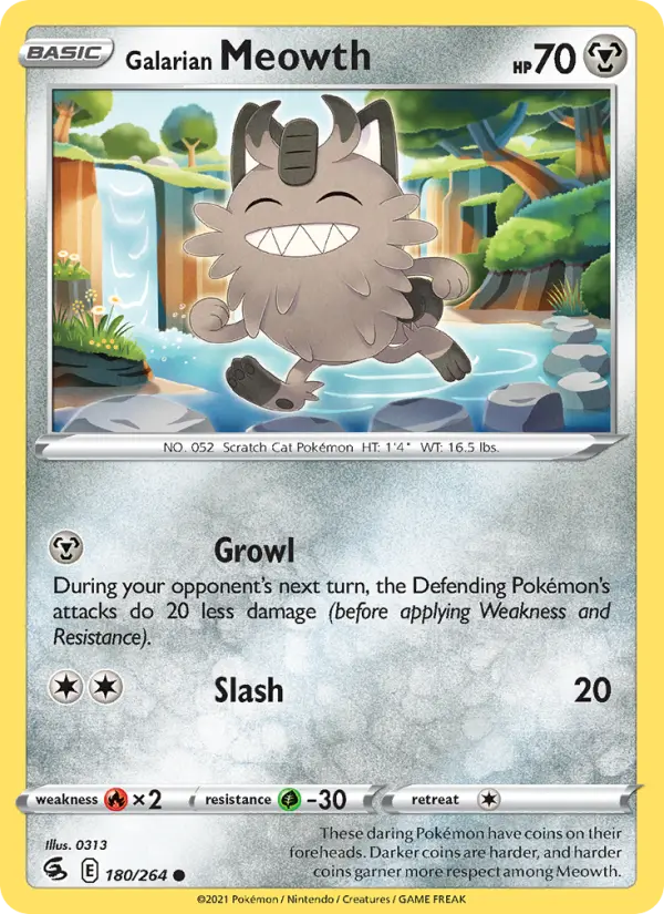 Galarian Meowth — Fusion Strike card #180