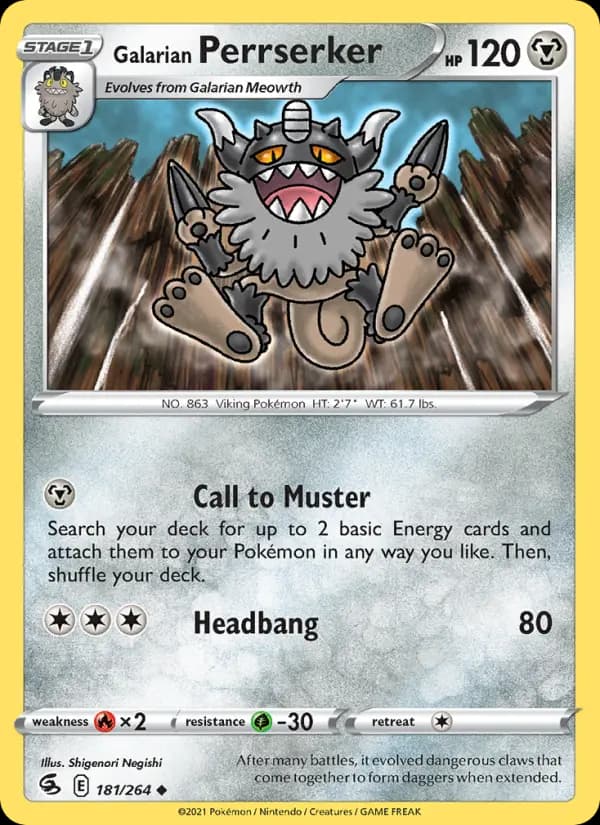 Galarian Perrserker — Fusion Strike card #181