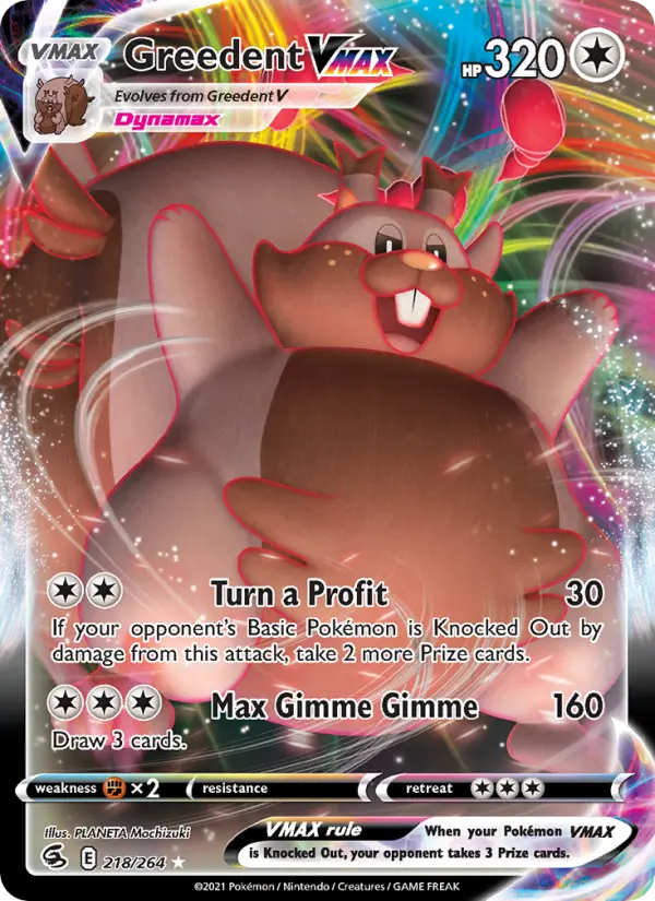 Greedent VMAX — Fusion Strike card #218
