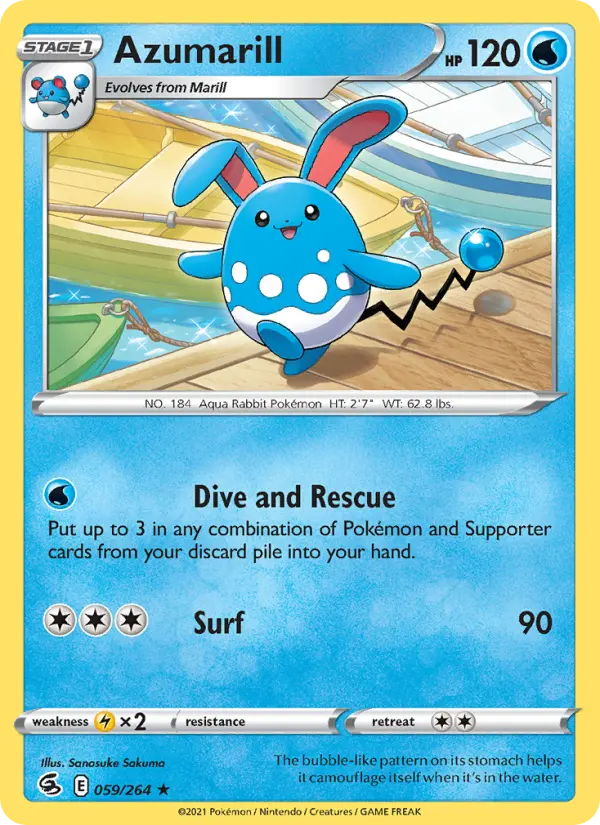 Azumarill — Fusion Strike card #59