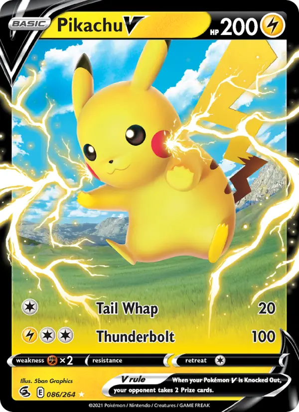 Pikachu V — Fusion Strike card #86
