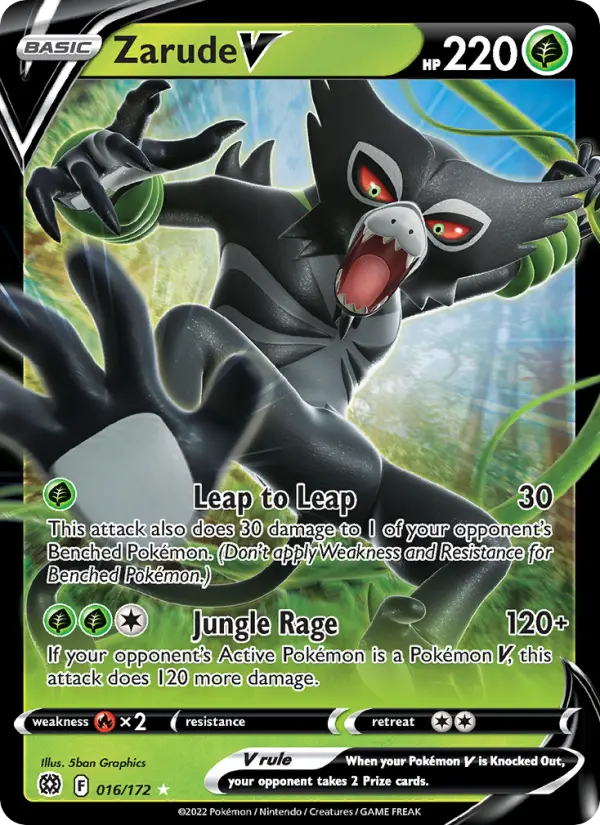 Zarude V — Brilliant Stars card #016
