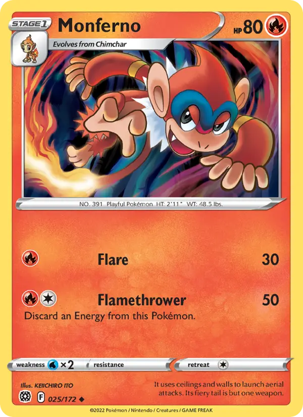 Monferno — Brilliant Stars card #025