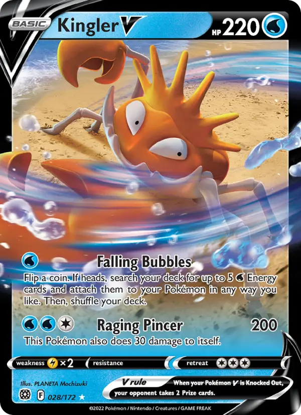 Kingler V — Brilliant Stars card #028