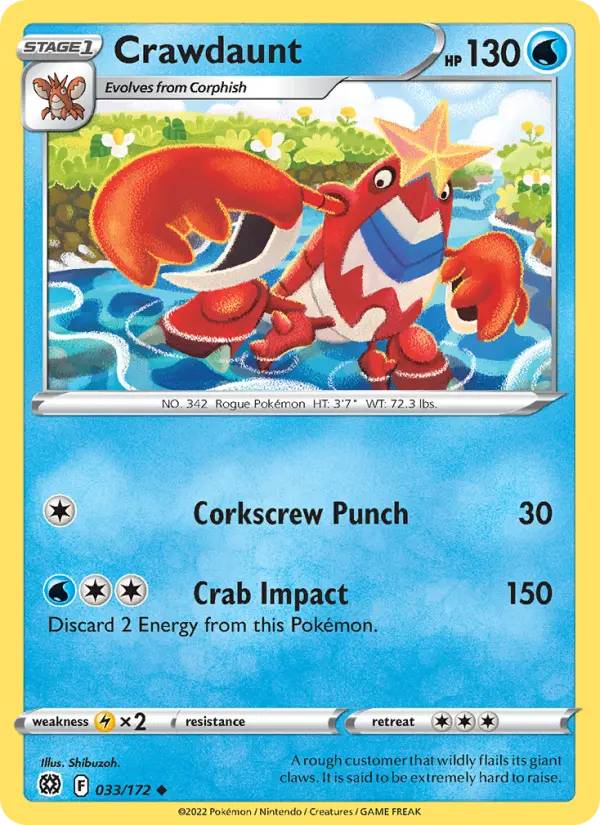 Crawdaunt — Brilliant Stars card #033