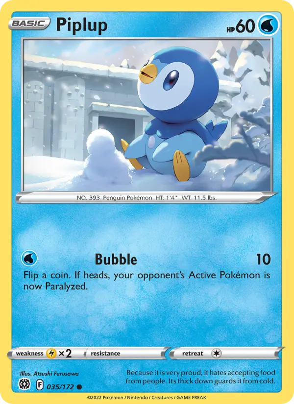 Piplup — Brilliant Stars card #035
