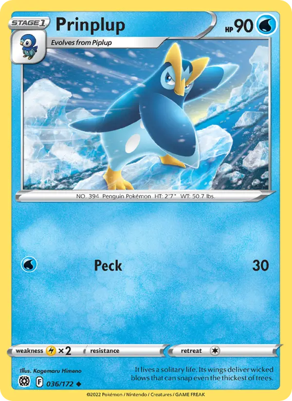 Prinplup — Brilliant Stars card #036