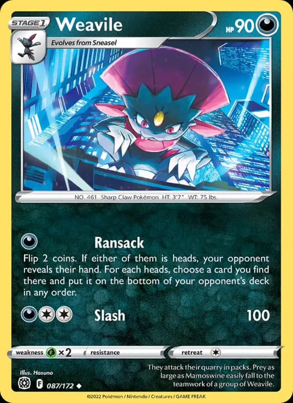 Weavile — Brilliant Stars card #087