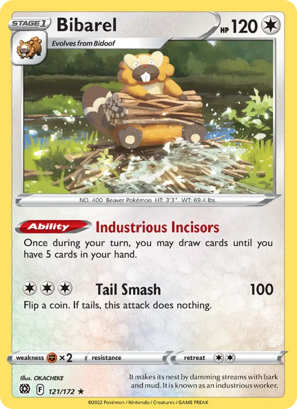 Bibarel — Brilliant Stars card #121