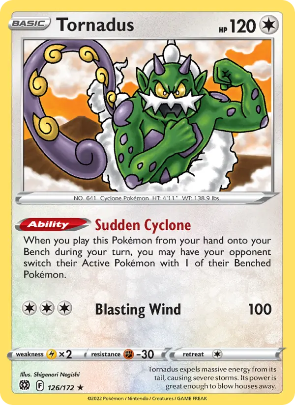 Tornadus — Brilliant Stars card #126