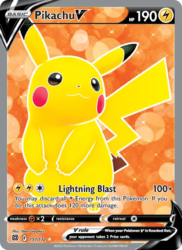 Pikachu V — Brilliant Stars card #157