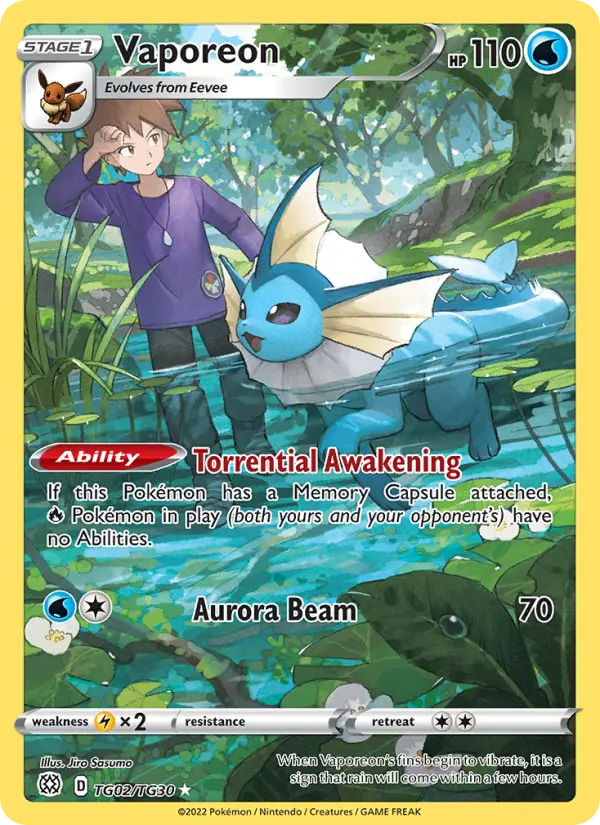 Vaporeon — Brilliant Stars card #TG02