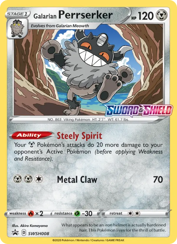 Galarian Perrserker — SWSH Black Star Promos card #SWSH008