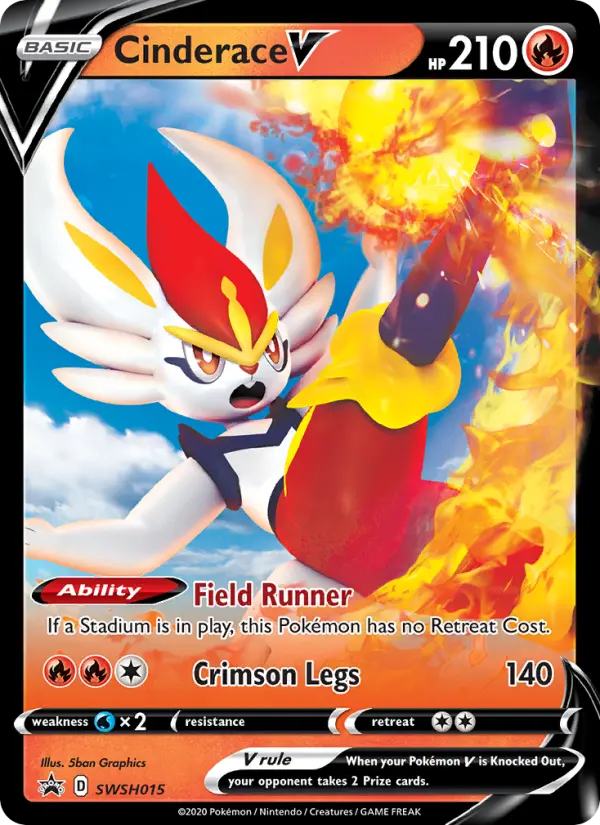 Cinderace V — SWSH Black Star Promos card #SWSH015