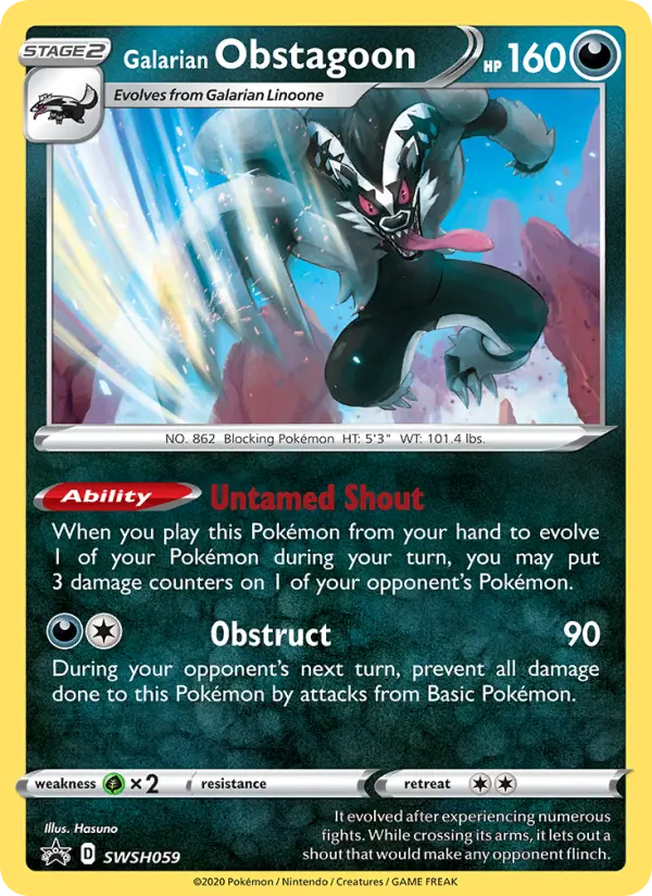 Galarian Obstagoon — SWSH Black Star Promos card #SWSH059