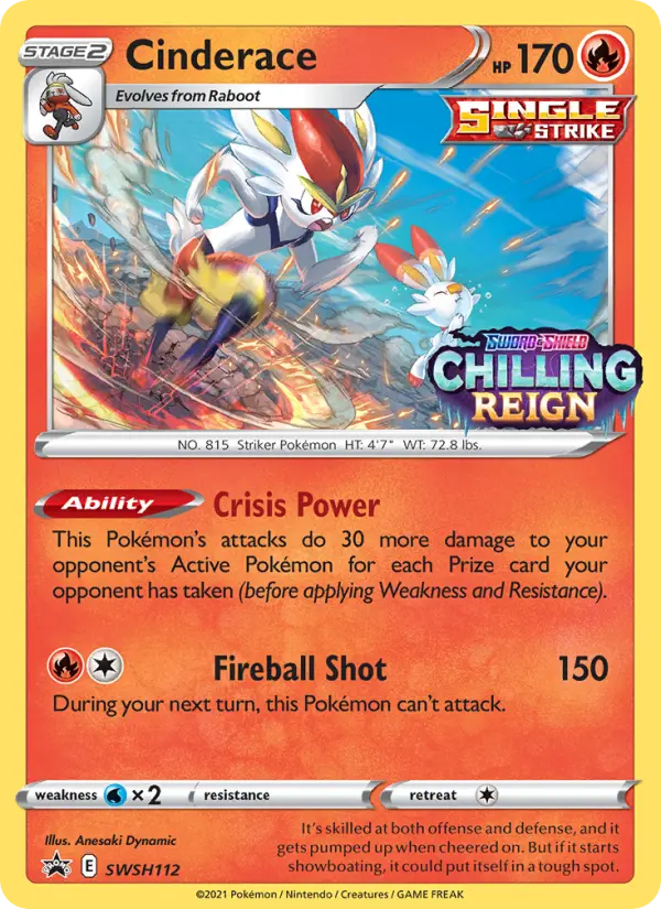 Cinderace — SWSH Black Star Promos card #SWSH112
