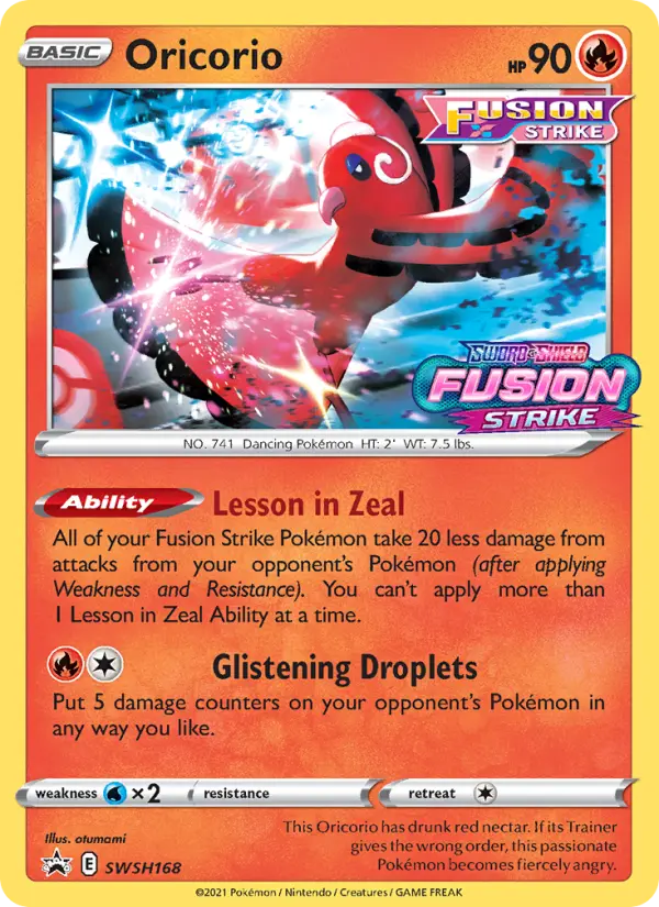 Oricorio — SWSH Black Star Promos card #SWSH168