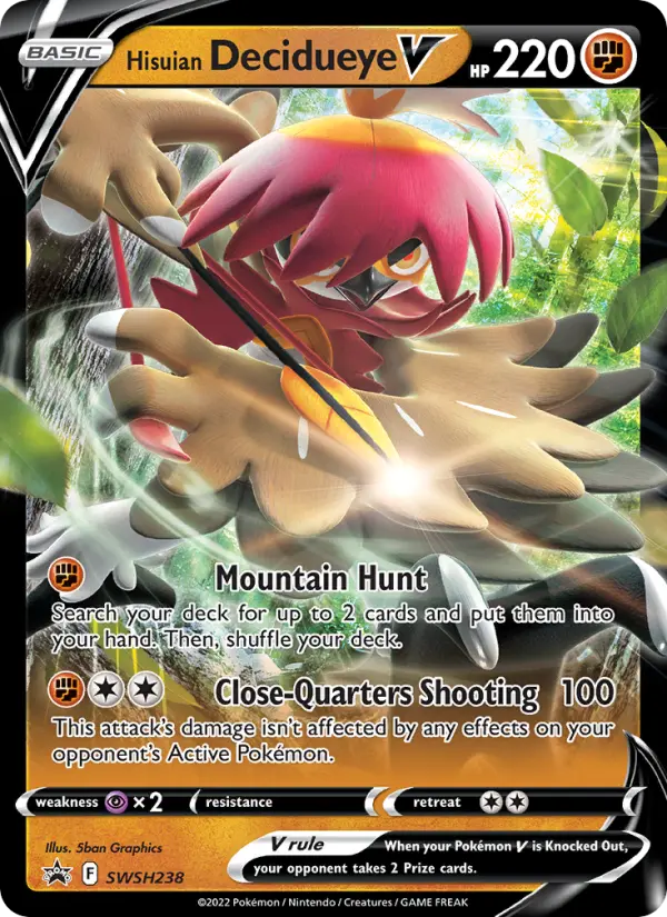 Hisuian Decidueye V — SWSH Black Star Promos card #SWSH238
