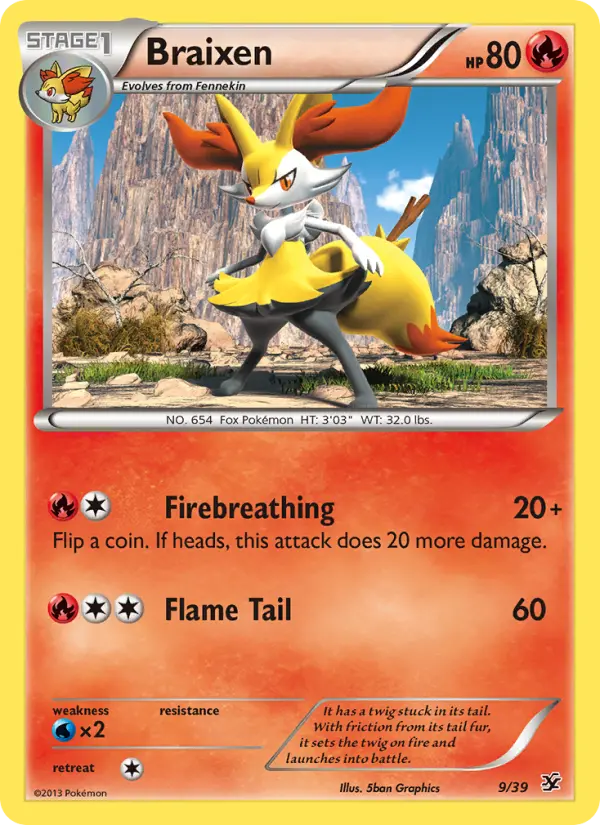 Braixen — Kalos Starter Set card #9