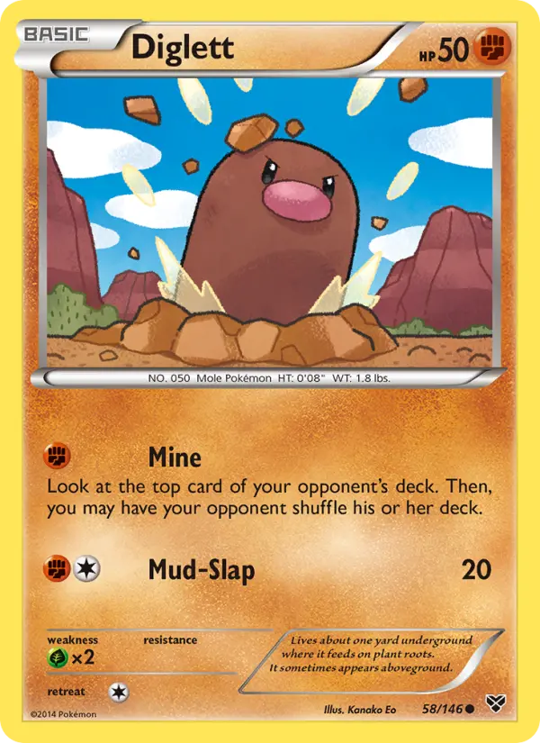 Diglett — XY card #58