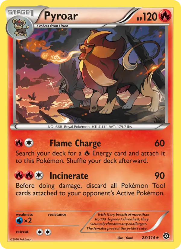 Pyroar — Steam Siege card #23