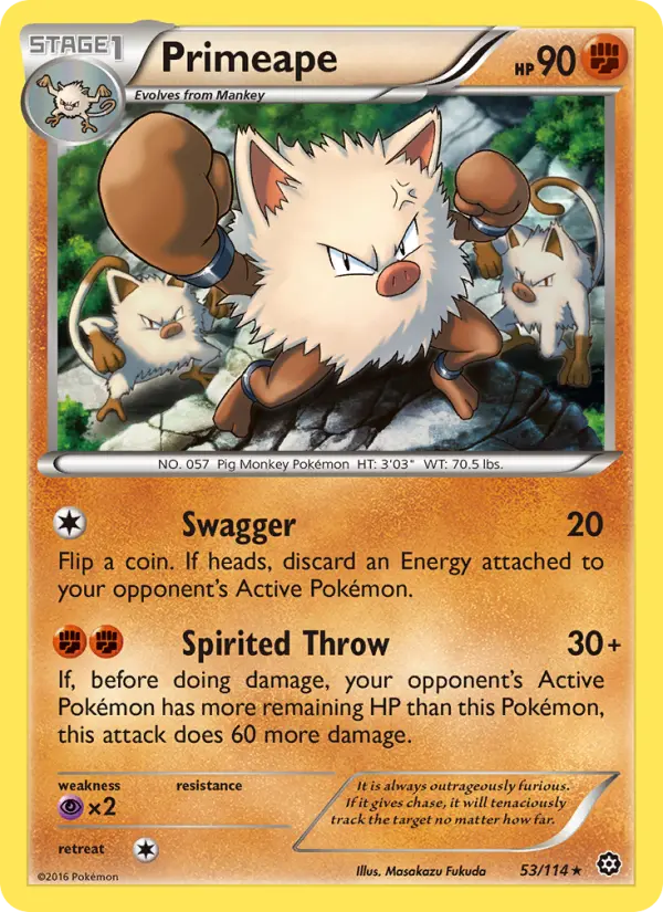 Primeape — Steam Siege card #53
