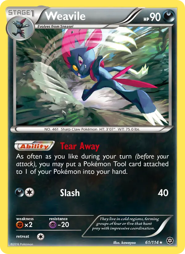 Weavile — Steam Siege card #61