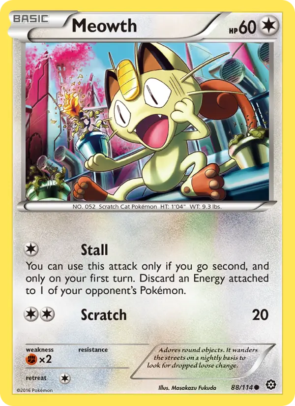 Meowth — Steam Siege card #88