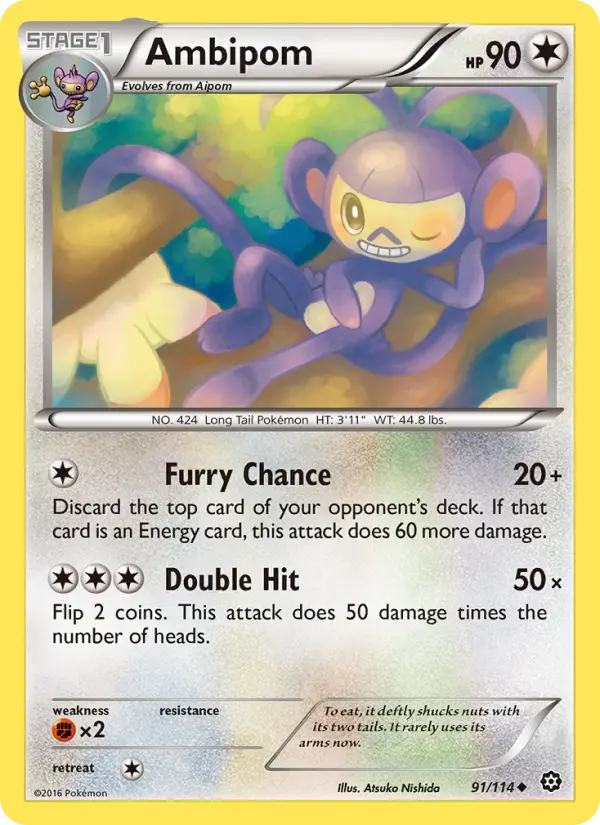 Ambipom — Steam Siege card #91
