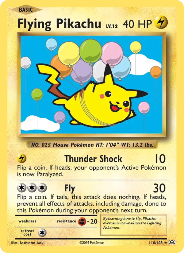 Flying Pikachu — Evolutions card #110