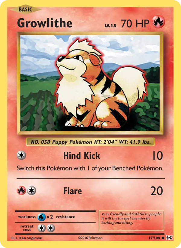 Growlithe — Evolutions card #17