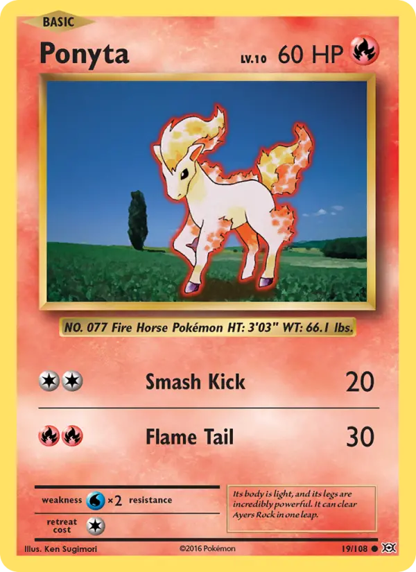 Ponyta — Evolutions card #19