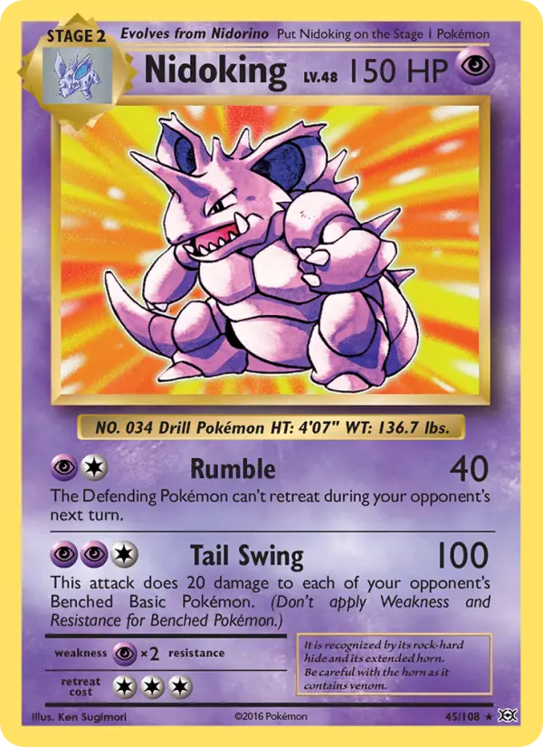 Nidoking — Evolutions card #45