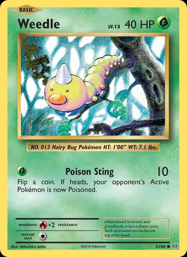 Weedle — Evolutions card #5