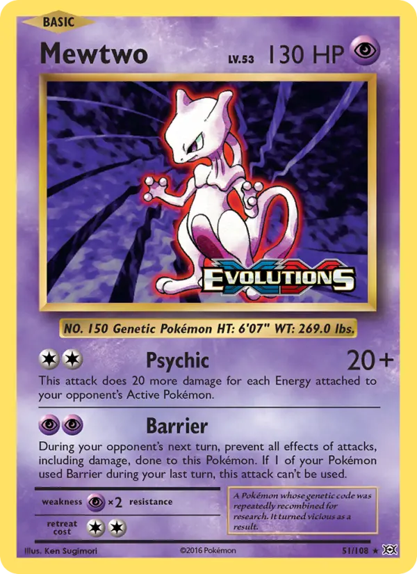 Mewtwo — Evolutions card #51