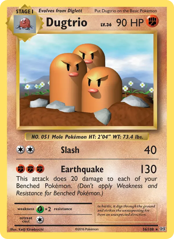 Dugtrio — Evolutions card #56